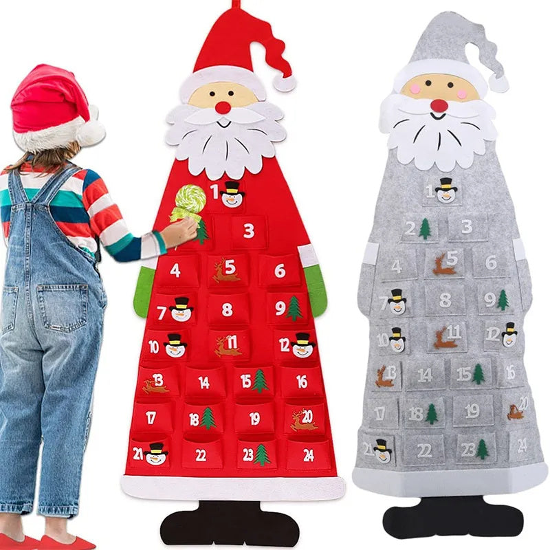 Advent Calendar Fabric Christmas Hanging Pendant Santa Claus Felt Ornaments DIY Advent Calendars Christma Decoration Christmas Advent Calendar Fabric Christmas Hanging Pendant Santa Claus Felt Ornaments DIY Advent Calendars Christma Decoration Christmas